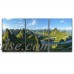 wall26 3 Panel Canvas Wall Art - Exotic style Chinese Farmers on the bridge among mountains - Giclee Print Gallery Wrap Modern Home Decor Ready to Hang - 24"x36" x 3 Panels   